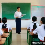 Home 21 생성적 대화법의 다양한 활용 방안 - A vibrant classroom scene in a Vietnamese high school where diverse students actively engage in a ge...